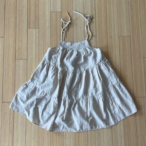 Cream Tiered Sundress with Tie Straps